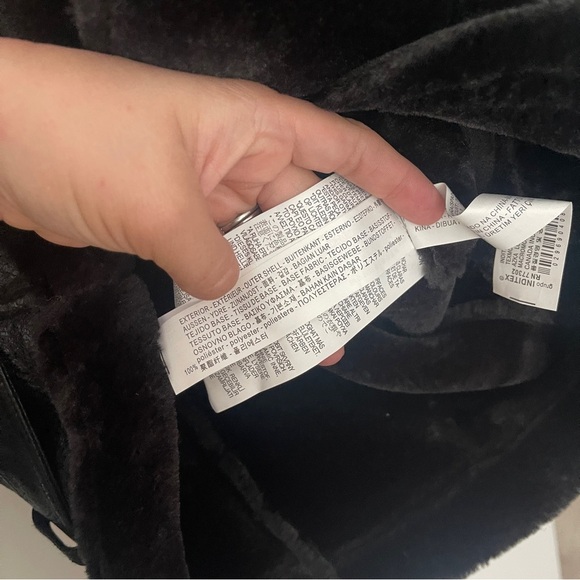 Zara Faux Leather Shearling Buckle Biker Moto Jacket Black Sherpa - Picture 5 of 8